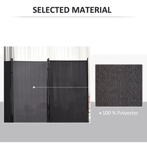 3-panel, double-hinged, folding screen, anthracite gray