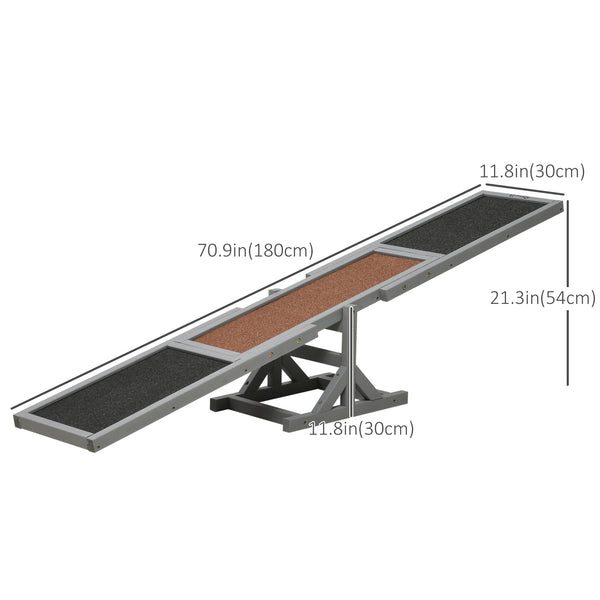 Wooden seesaw for dogs