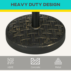 Concrete parasol base with rattan effect, bronze 