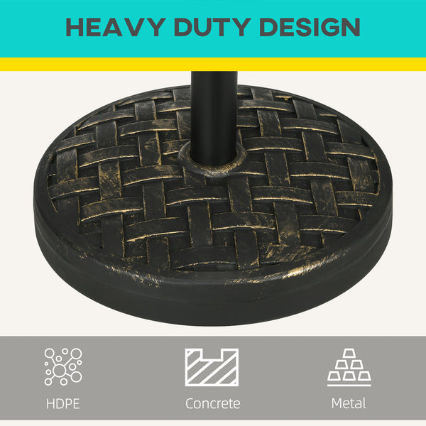 Concrete parasol base with rattan effect, bronze 