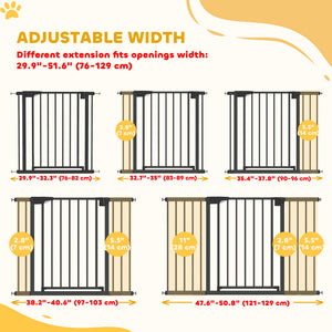 Self-closing safety gate, black