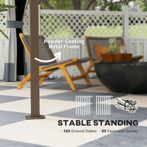 10' x 12' Double Roof Garden Gazebo, Outdoor Shelter with Netting and Curtains, for Garden, Lawn and Patio 