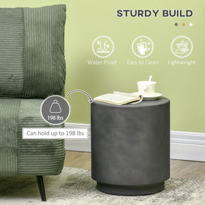 Round Terrazzo Finish Side Table, Anthracite Grey