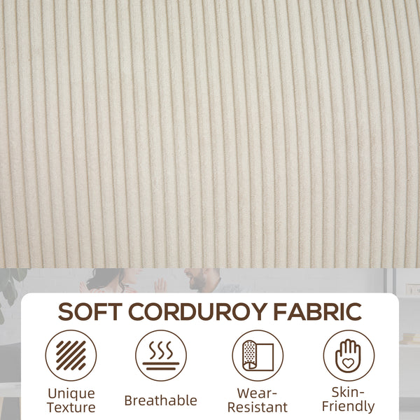 3 seater fabric sofa with spring cushion and cup holders, cream white