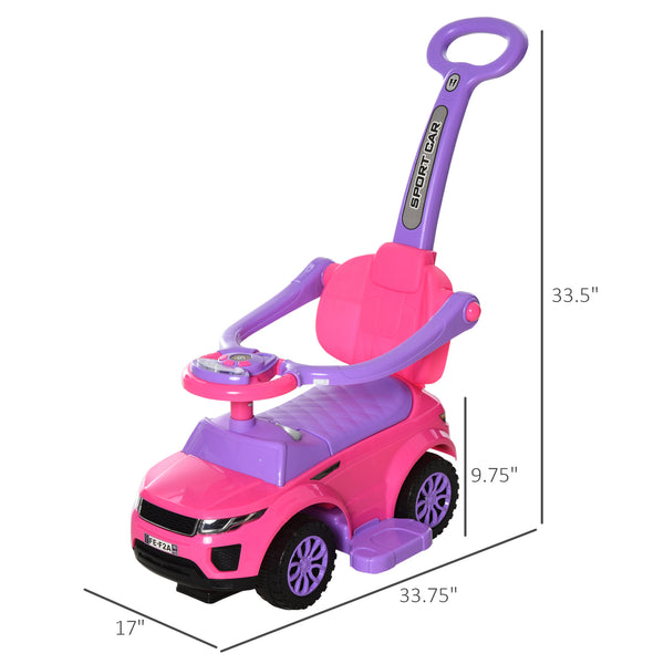 2 in 1 push car for children, pink