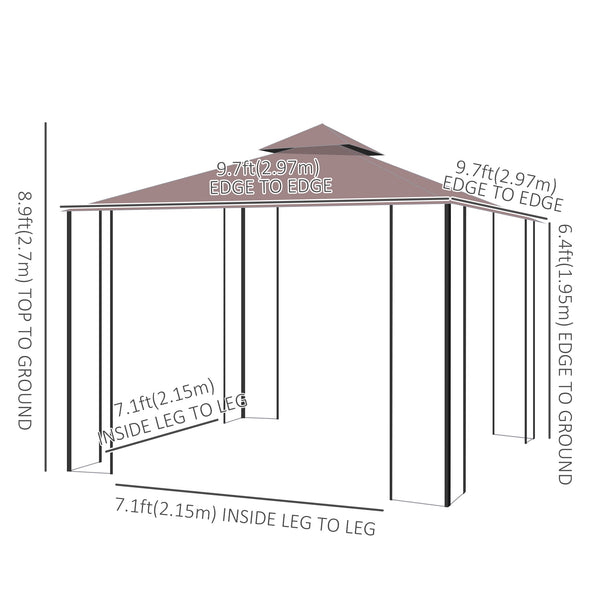 10 x 10 Gazebo with integrated mosquito net