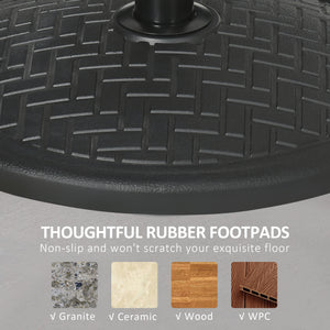 Round concrete parasol stand, black