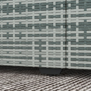 3 Seater Outdoor Sofa with Cushions, Synthetic Rattan Garden Sofa with Cushions, Dark Blue