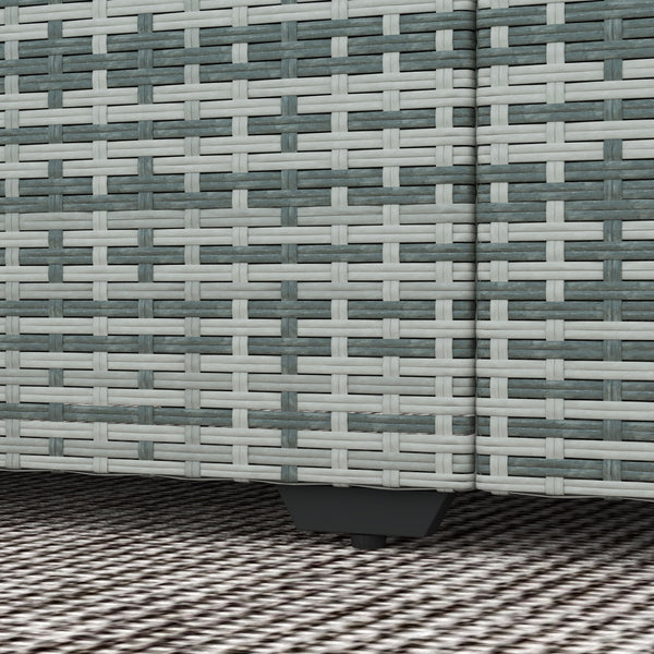 3 Seater Outdoor Sofa with Cushions, Synthetic Rattan Garden Sofa with Cushions, Dark Blue