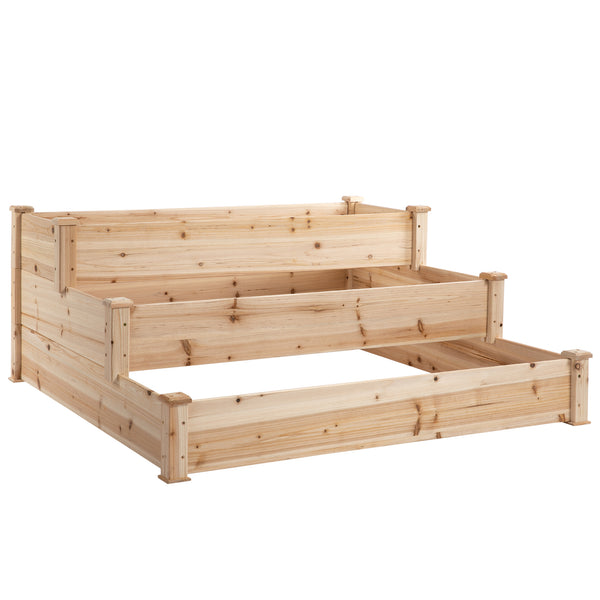 3-Tier Raised Garden Bed Kit, Natural Color