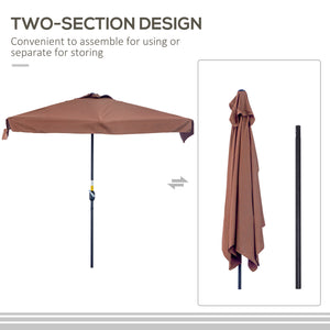 7.5-foot half-round parasol, cafe 