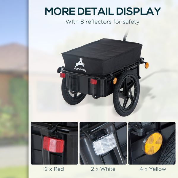 Multifunctional steel bicycle trailer, black