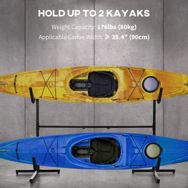 Freestanding kayak storage rack