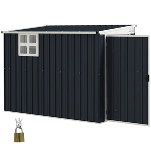 Metal garden shed with window, 2 vents and lockable door
