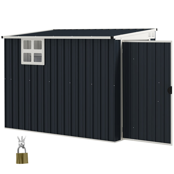 Metal garden shed with window, 2 vents and lockable door