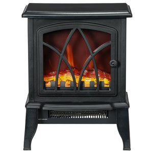 750W/1500W Black Electric Fireplace Stove