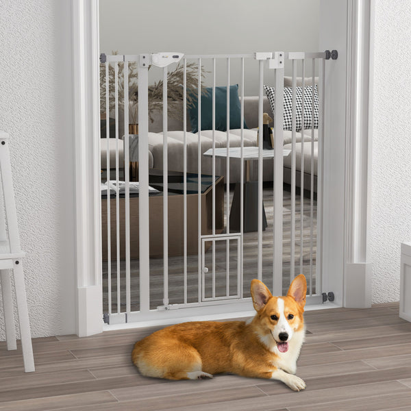 Easy-open indoor safety gate, white