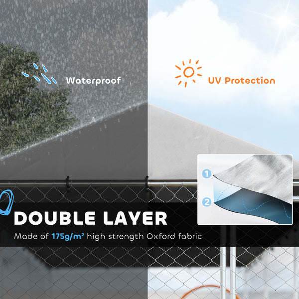 Outdoor run with waterproof cover, silver
