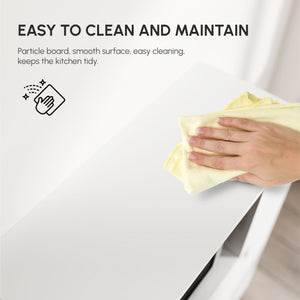 Kitchen cabinet with microwave stand, white