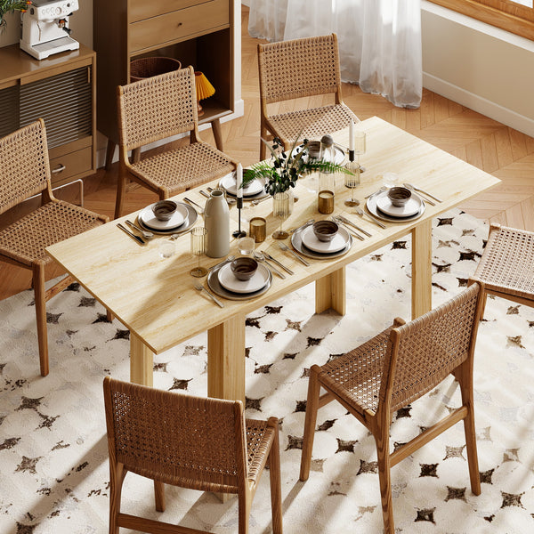 Extendable dining table for 6 to 8 people