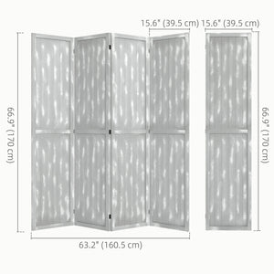 Folding room divider screen, gray