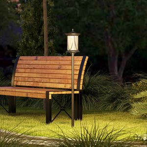 Solar lamp on a pole