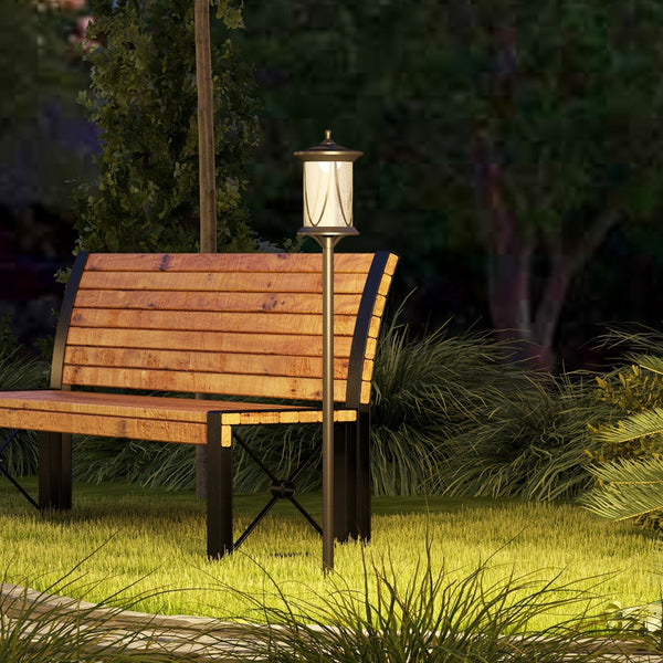 Solar lamp on a pole
