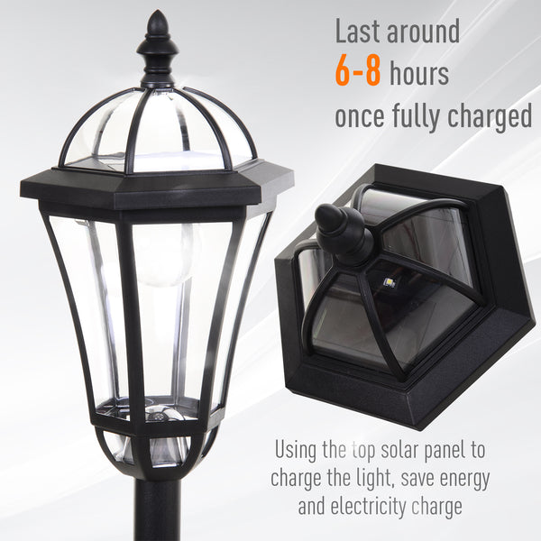 Set of 2 LED garden lights with automatic switch, black