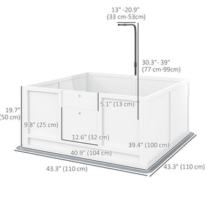 Whelping box with retractable light stand and waterproof mat