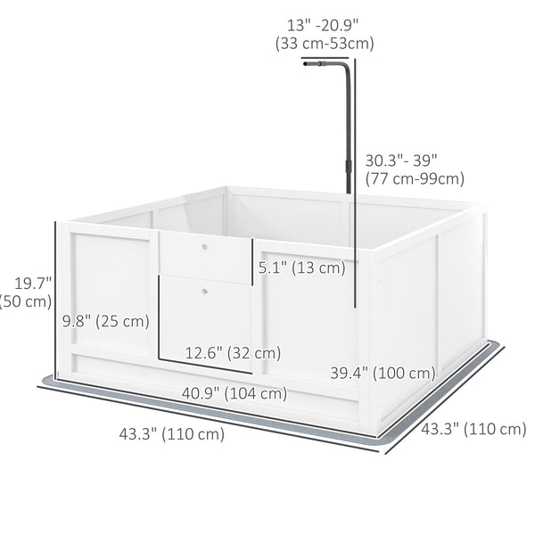Whelping box with retractable light stand and waterproof mat