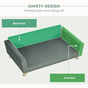 Dog Sofa Bed with Removable and Washable Cushions, Waterproof Fabric, for Medium and Large Dogs, Grey