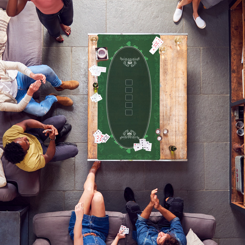 6-player poker mat, green