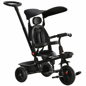 4 in 1 Kids Tricycle with Reversible Angle Adjustable Seat, Black