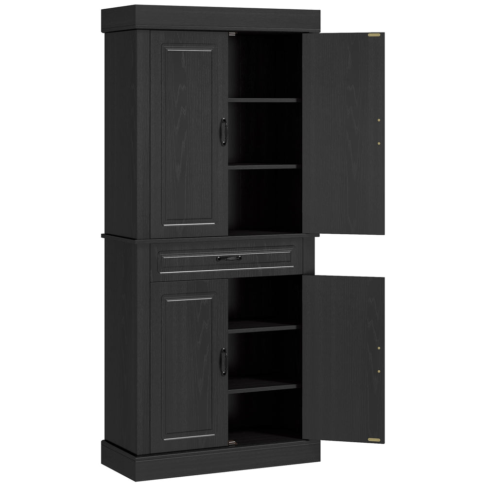 Pantry with 4 doors and 2 cabinets, aged black