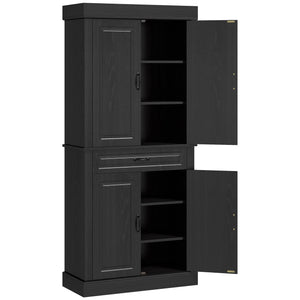 Pantry with 4 doors and 2 cabinets, aged black