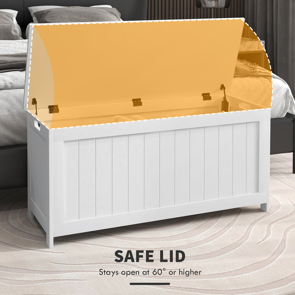 Storage chest with 2 safety hinges, white
