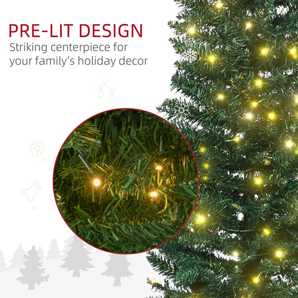 7ft Pre-Lit Artificial Christmas Tree with Warm White LED Lights