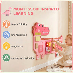 Pink Dinosaur Wall Activity Panel, 2 years and up