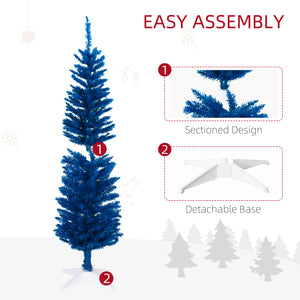 5ft Slim Blue Artificial Christmas Tree