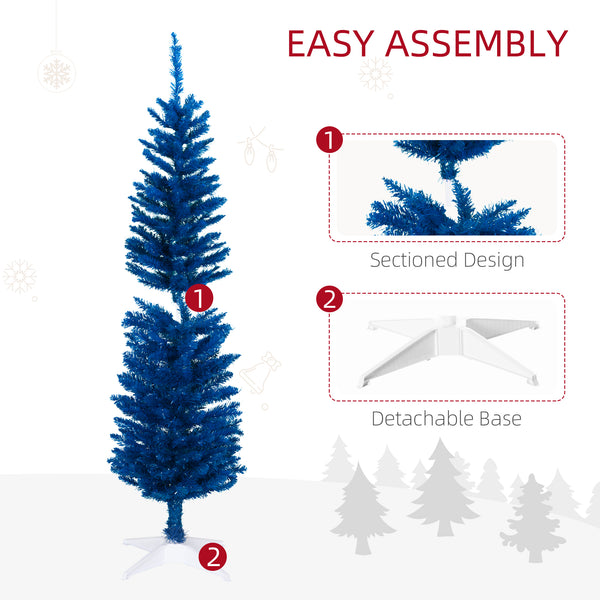 5ft Slim Blue Artificial Christmas Tree