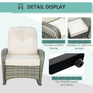 Rattan rocking chair with thick cushions