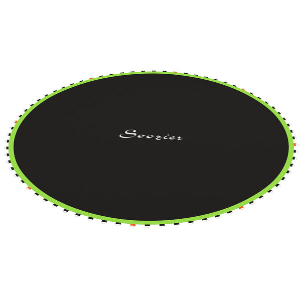 Soozier Trampoline Mat Replacement with Spring Pull Tool and 72 V-Hooks, Fits 12ft Trampoline, Using 5.5" Springs, Green