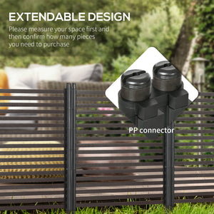 Outdoor fence with 2 anchor points, brown 