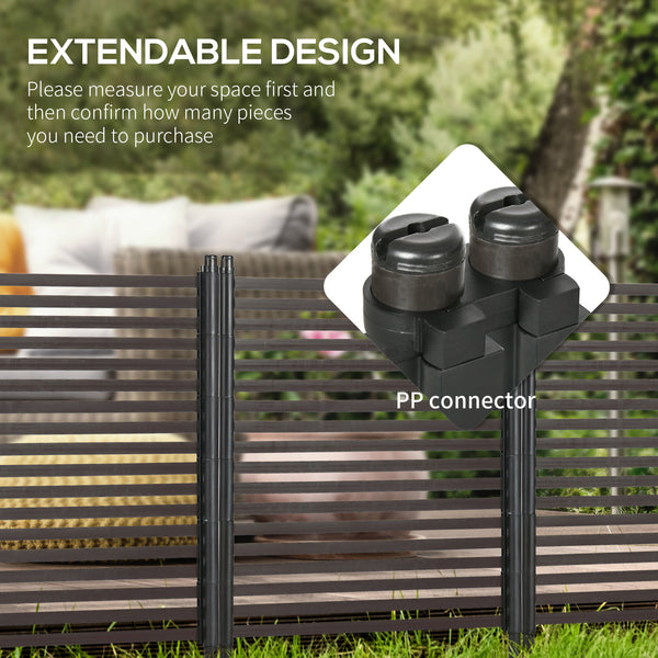 Outdoor fence with 2 anchor points, brown 