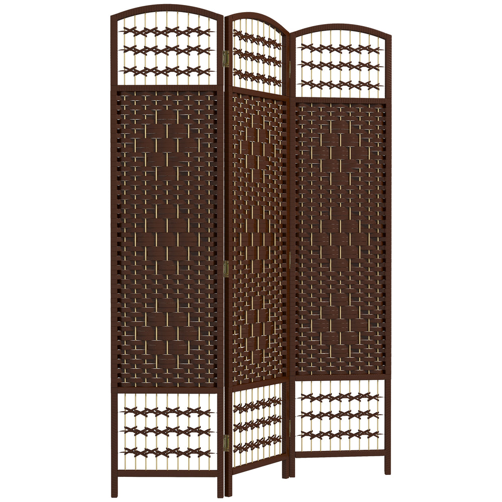 3-Panel Folding Room Divider in Corrugated Fiber, Brown