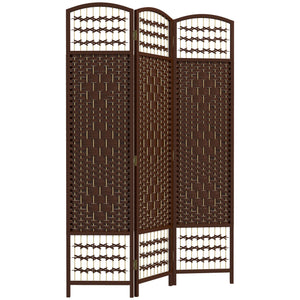 3-Panel Folding Room Divider in Corrugated Fiber, Brown