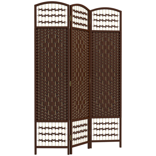 3-Panel Folding Room Divider in Corrugated Fiber, Brown