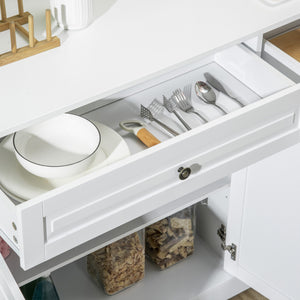 Modern buffet with 2 drawers and adjustable shelves, ideal for the dining room, white.