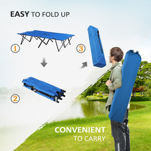 76" Folding Camp Bed with Carry Bag, Blue