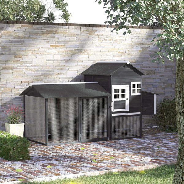84'' Chicken Coop Deluxe Wooden House Hen Backyard Poultry Hutch Run Box